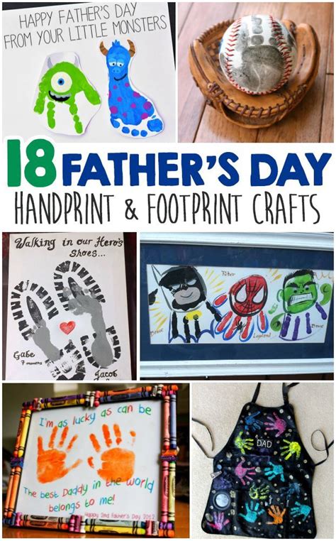 Fathers Day Handprint And Footprint Crafts For Kids With