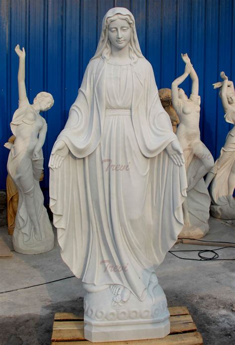 Buy White Marble Our Lady Of Grace Mother Mary Catholic Garden Statue Online Tch 103 Our Lady