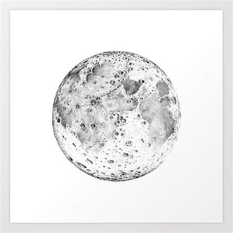 Full Moon Pencil Drawing Art Print By Aga And Artur Szafranscy Art X