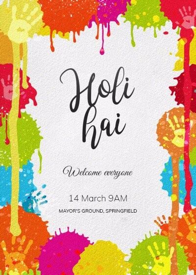 Holi Splash In The Party Invitation Invites