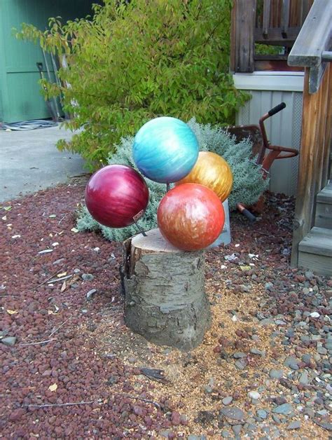 Unsightly Stump Bowling Ball Yard Art Diy Garden Decor Bowling Ball