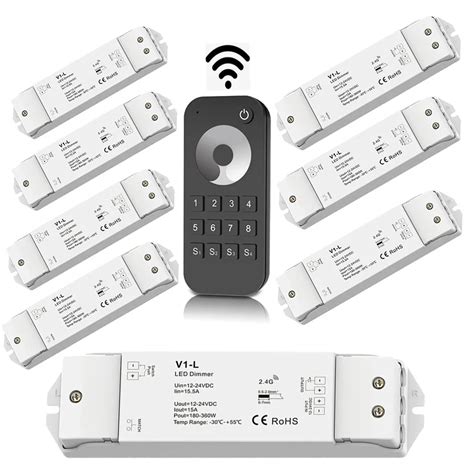 New 8 Zone Led Strip Dimmer 12v24v 15a Output Rt8 Wireless Rf Touch