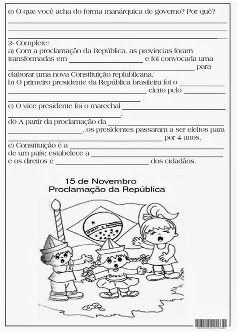 Atividade Proclamação Da Republica 5 Ano