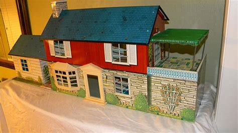 Rare 1962 Marx Metal Dollhouse With A Fallout Bomb Shelter Retro