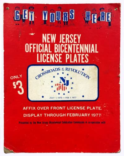 New Jersey Bicentennial License Plates