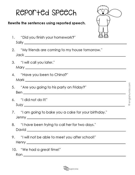 Pronouns Worksheet Parts Of Speech Worksheets Reported Speech