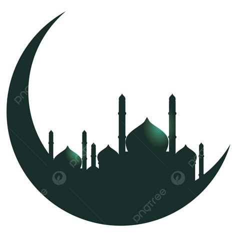 Ramadan Kareem Silhouette Png Free Islamic Moon And Mosque Silhouette