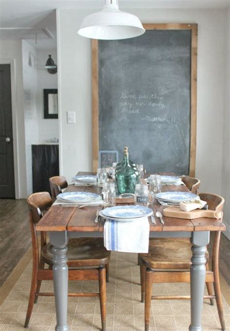 Large blackboard dining room decor a reproduction of a 19th century baroque style frame transformed into a beautiful chalkboard. 31 Chalkboard Dining Room Décor Ideas You'll Love - DigsDigs