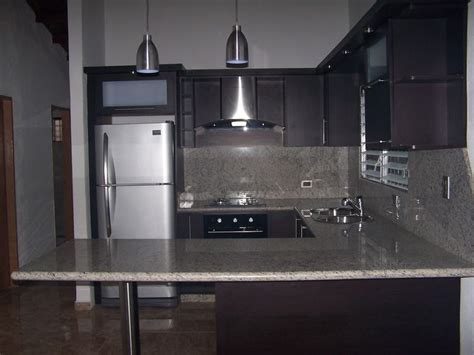 Wengue 4 patas de acero cromado peso: Cocina Empotrada Moderna, Color: Wengue, Tope en Granito ...