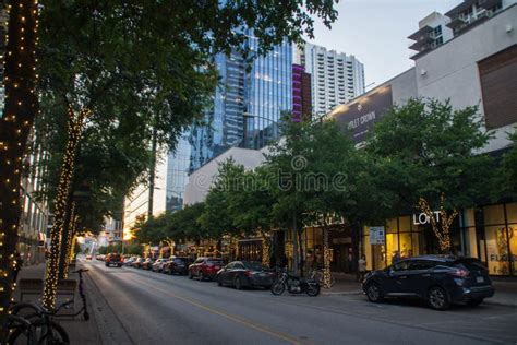 West 2nd Street Austin Editorial Stock Photo Image Of Trees 164340733