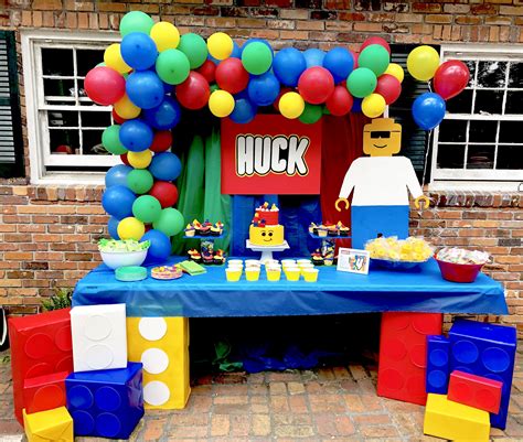 Lego Party Decor With Balloon Arch Lego Party Balloons Lego Party