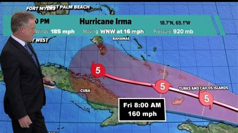Category 5 Irmas Winds Still At 185 Mph Track Moves Slightly Eastward