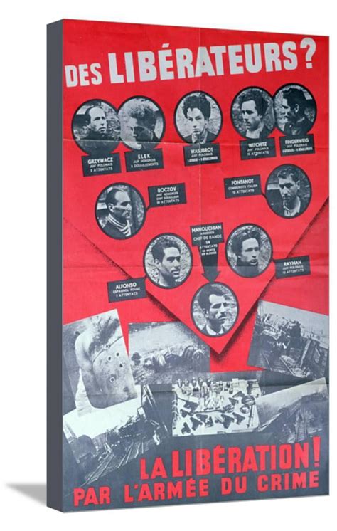 Laffiche Rouge Poster Depicting Members Of The Manouchian Group