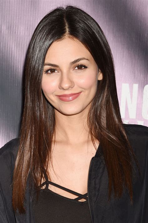 Victoria Justice Straight Dark Brown Flat Ironed Hairstyle Steal Her