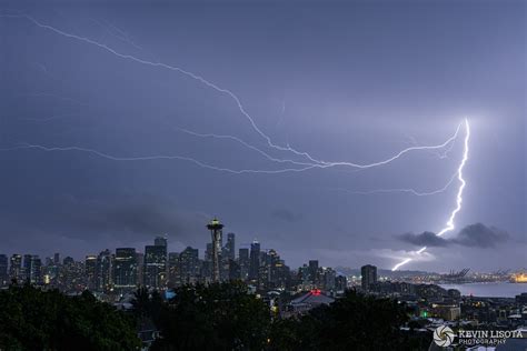 A Rare Lightning Storm Over Seattle Kevin Lisota Photography