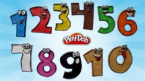Colorful Play Doh Numbers Count 1 10 Number Spelling 1 To 10