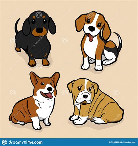 Cute Coloured Dog Amazing Vector Illustration Cute