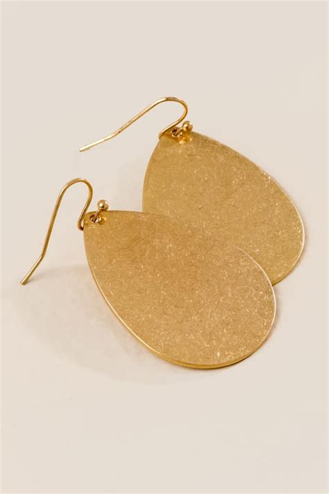 Camille Worn Metal Teardrop Earrings | Teardrop earrings, Teardrop earrings gold, Earrings