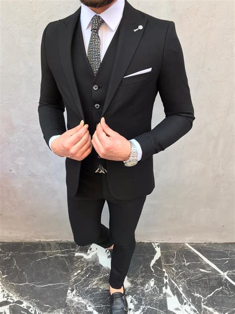 buy black slim fit suit by worldwide shipping