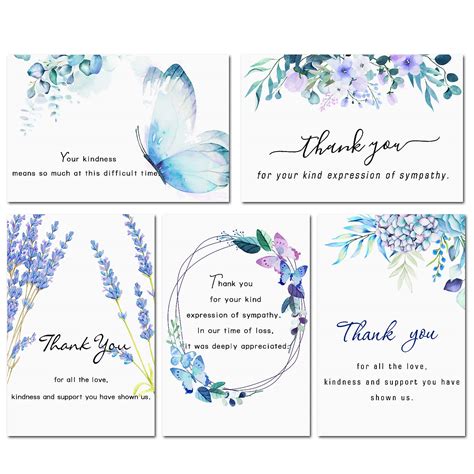 Buy 50 Pack Funeral Thank You Cards With Envelopes Stickers And Message