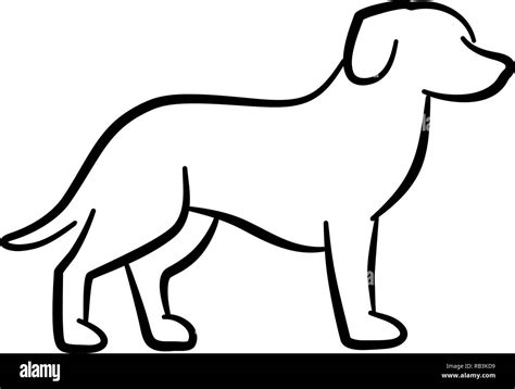 Standing Dog Silhouette Black And White Stock Vector Image And Art Alamy