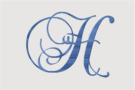 Monogram H Cursive Script Letter · Creative Fabrica