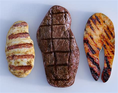 Grilled Meat Models Set 1 Poser Format Poser 3d Food Modelsposerworld