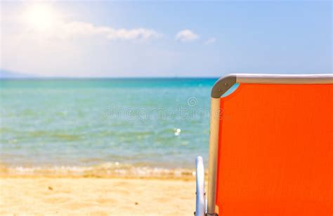 Empty Beach Chair With Beautiful Sea View Stock Photo Image Of Resort