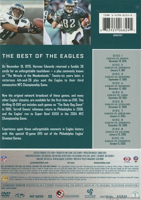 Nfl Greatest Games Series Philadelphia Eagles 10 Greatest Games Dvd