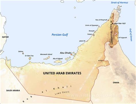 United Arab Emirates Physical Map