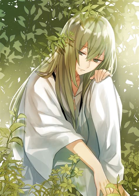Enkidu Anime Green Hair Anime Long Hair Gilgamesh And Enkidu