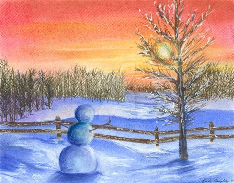Snowmans Sunset By Nicolehumphrey18 On Deviantart