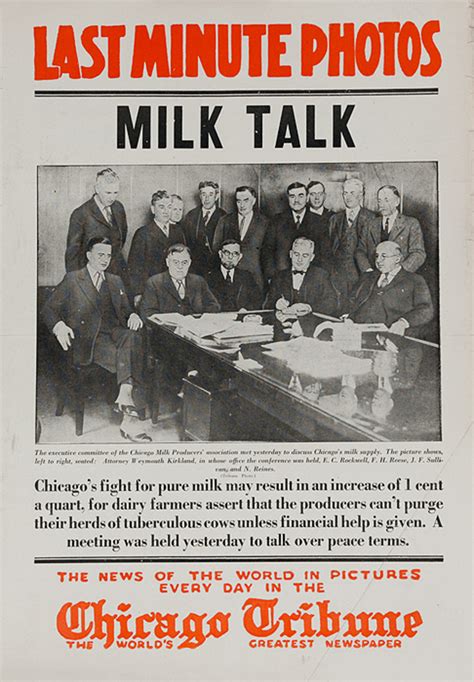 The Chicago Tribune Original Daily Newspaper Advertising Poster Milk
