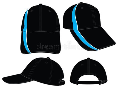 Set Baseball Cap Design Vector With Blackblue Colors Stock Vector
