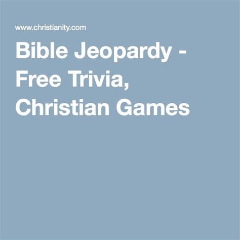 Bible Jeopardy Free Trivia Christian Games Christian Game Bible