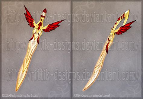 Flaming Bird Swords Closed By Rittik Designs On Deviantart