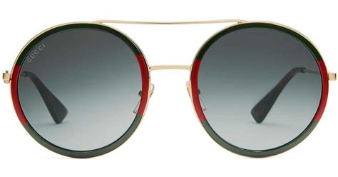 Gucci Round Frame Metal Sunglasses Lyst