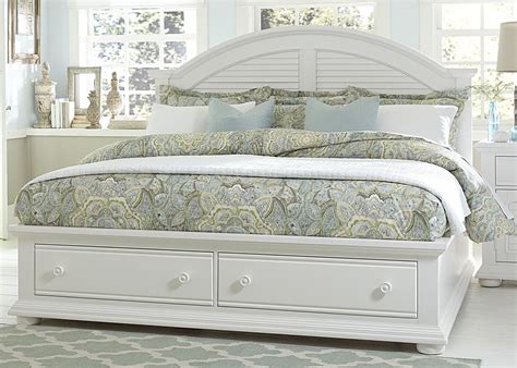 Summer House Oyster White Queen Panel Storage Bed From Liberty 607 Br