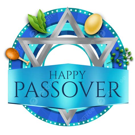 Happy Passover White Transparent Blue Elegant Logo Illustration Happy