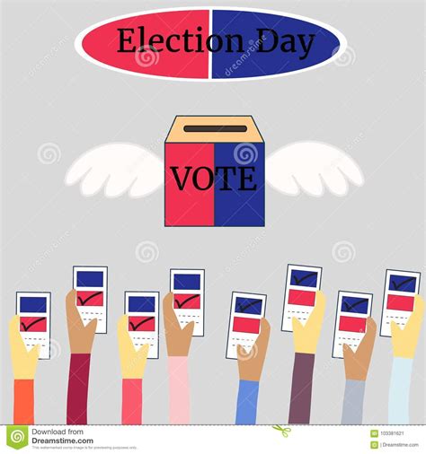 Election Day Voting In Form Politics And Elections Illustration Stock