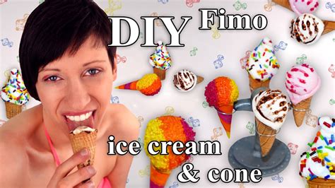 Fimo Eis Polymer Clay Ice Cream Cone Tutorial Hdde En Sub Youtube
