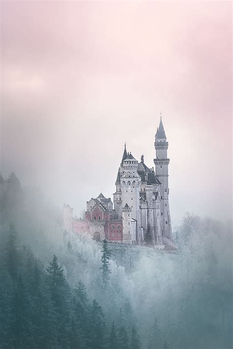 Realdream Neuschwanstein Castle In The Fog By Marlene Kupfer 500px