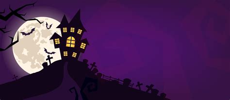 Halloween Scary Vector Background Spooky Graveyard And Haunted House