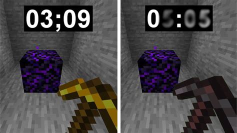 Gold Vs Netherite Pickaxe Crying Obsidian Test In Minecraft Youtube