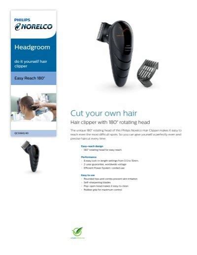 Philips Norelco Headgroom Do It Yourself Hair Clipper Leaflet Aen
