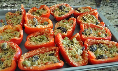 easy stuffed red peppers lightened 2 sisters recipes by anna and liz