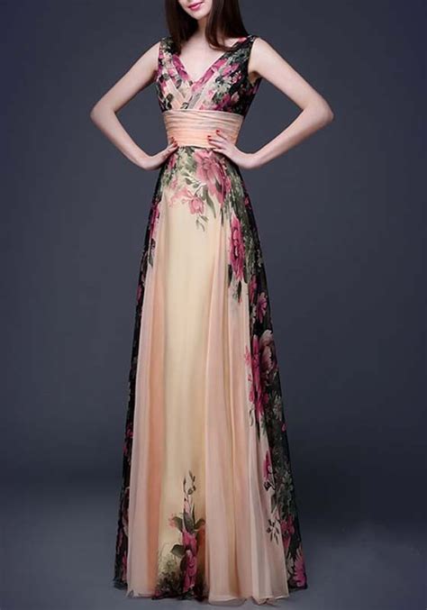 Champagne Floral Draped Plunging Neckline Elegant Tulle Wedding Gowns