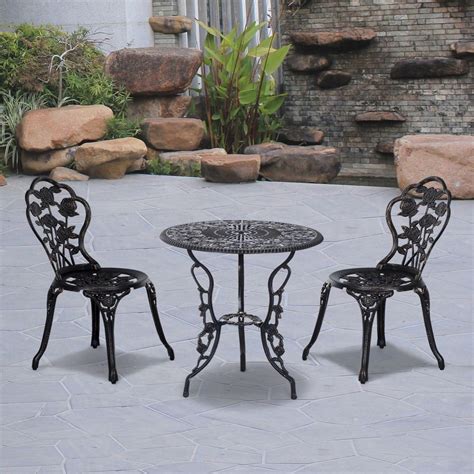 Wrought Iron Patio Set Bistro Dining Table And Chairs Outdoor Garden