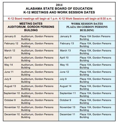 Alabama School Connection 2014 Meeting Dates And Times Are Changing