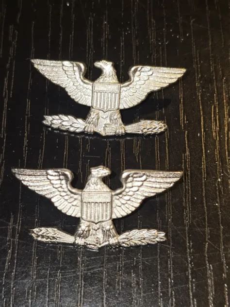 Wwii Us Army Sterling Colonel Officer Rank Insignia Full Size Shoulder